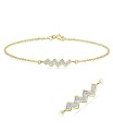 Wave Shaped CZ Crystal Silver Bracelet BRS-1103